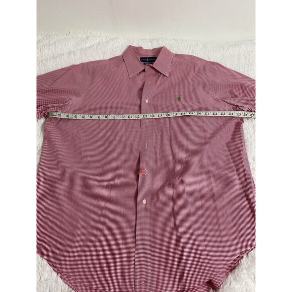 RALPH LAUREN Men’s Short Sleeve Button Up Red Check Shirt Classic Fit XL - Picture 5 of 14